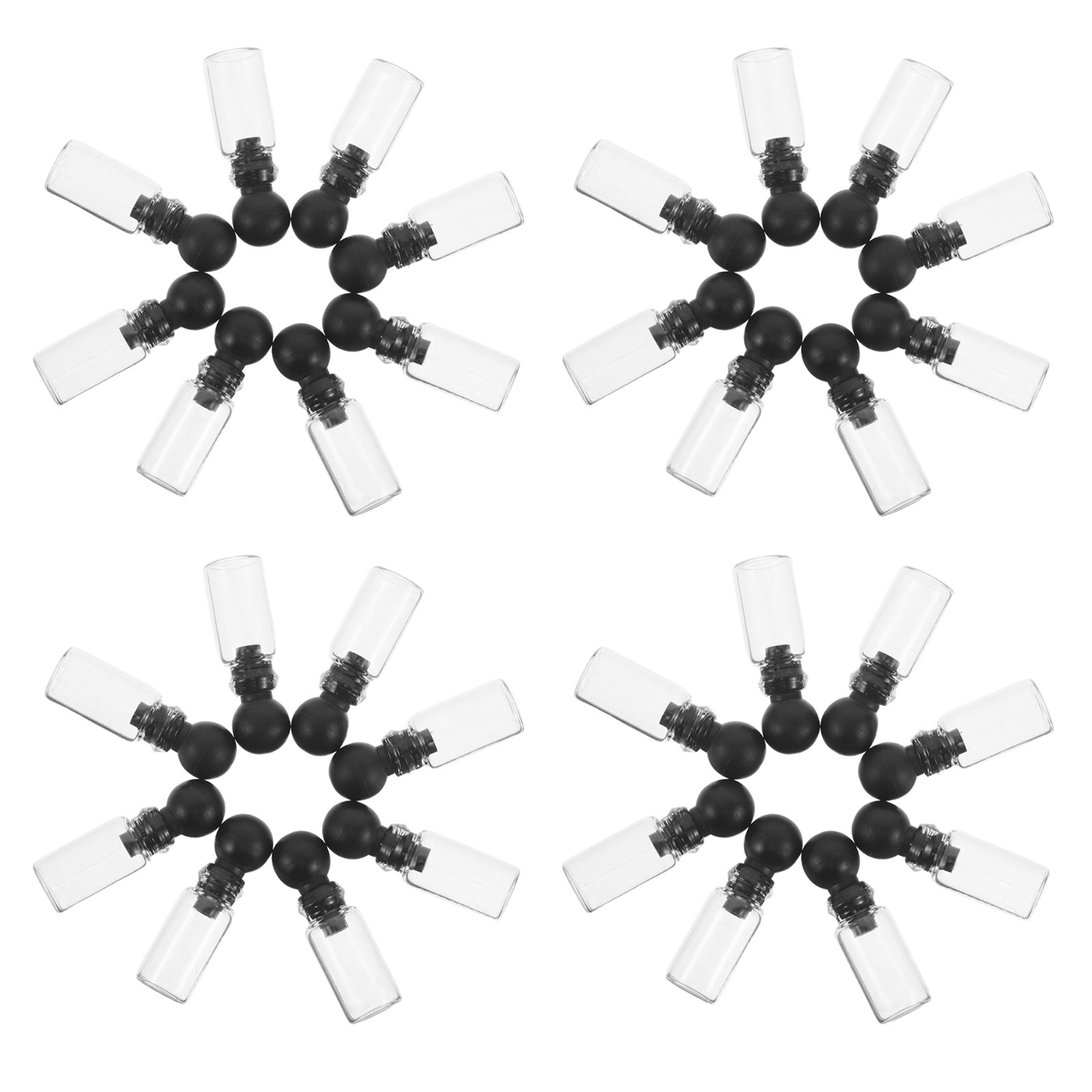 Perfume Fragrance Refill - 150個入り、ガラス製香水サンプル容器、小型ボールストッパー付き、漏れ防止、詰め替え可能。香水やエッセンシャルオイルの試用、旅行用サンプルに最適。