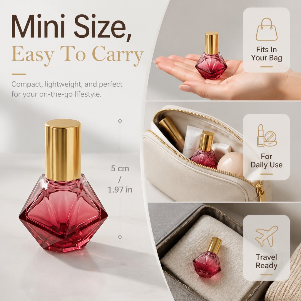 7mlの空のダイヤモンド型カラーガラスロールオンボトル、エッ - Attar Oil Roll On のレビューと価格