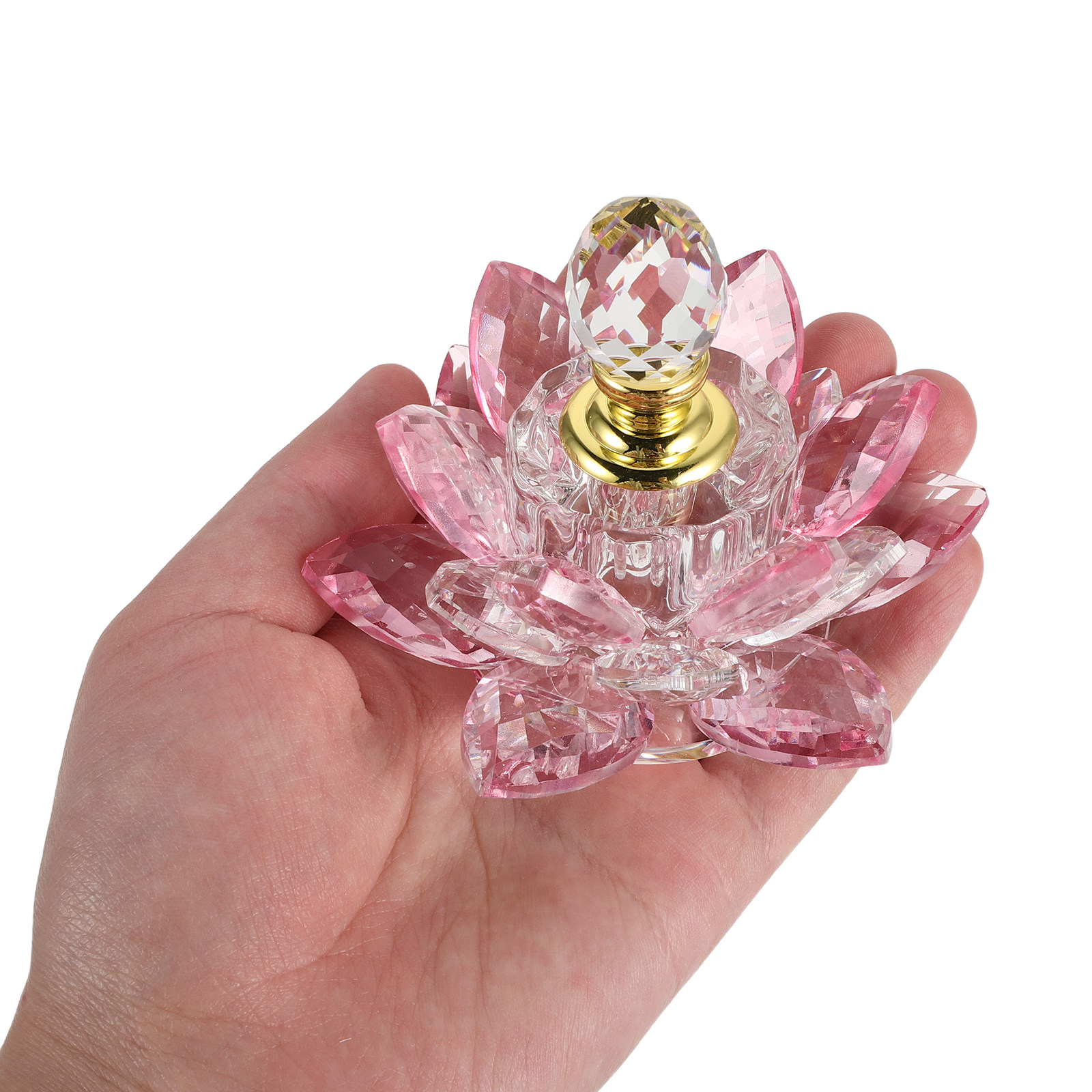 クリスタル製の蓮の花の形をした香水瓶。詰め替え可能で、寝室の - Perfume Fragrance Refill のレビューと価格