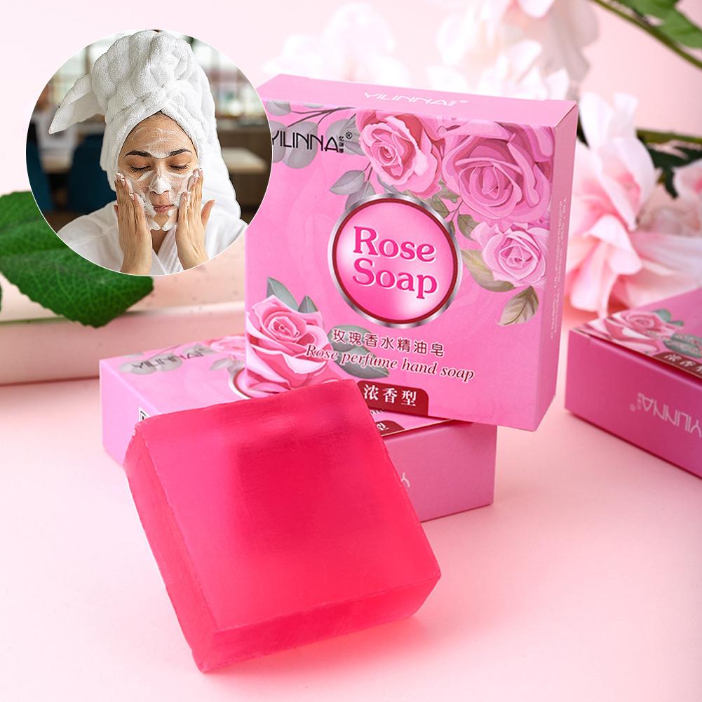 純粋な手作り天然ローズエッセンシャルオイル石鹸女性の香り栄養 - Perfume Fragrance Soap のレビューと価格