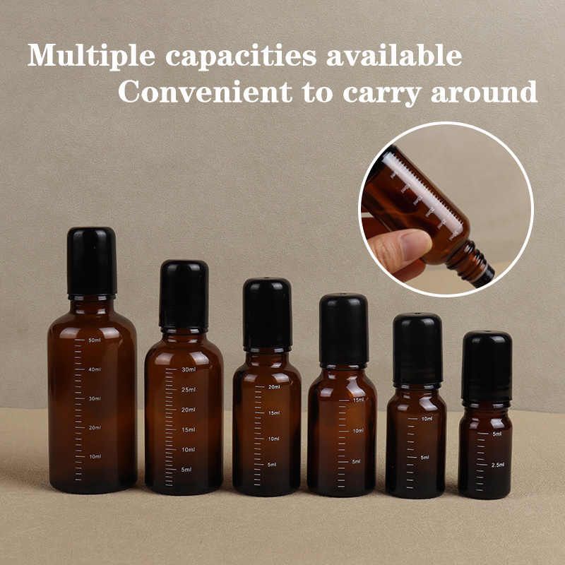 空の茶色のガラス瓶、ローラーボール、香水、エッセンシャルオイ - Attar Oil Roll On のレビューと価格