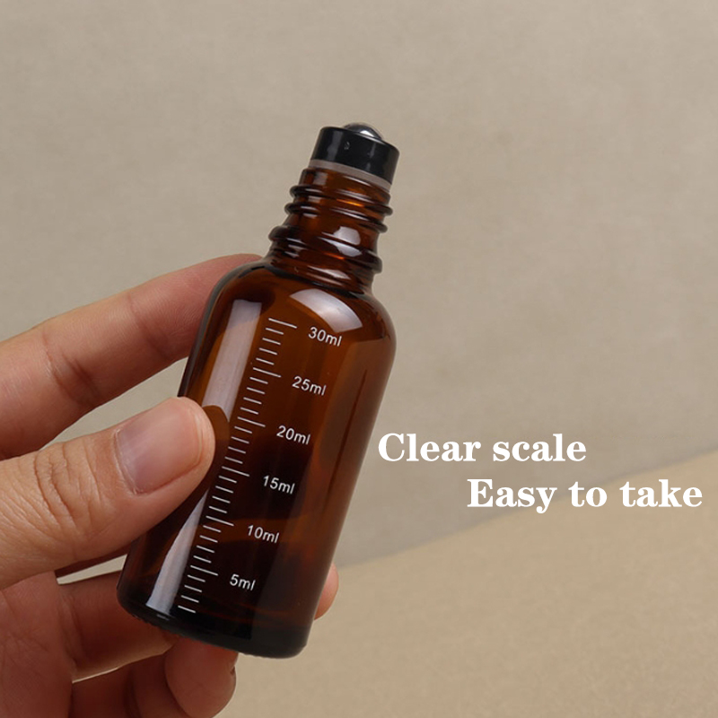 空の茶色のガラス瓶、ローラーボール、香水、エッセンシャルオイ - Attar Oil Roll On のレビューと価格