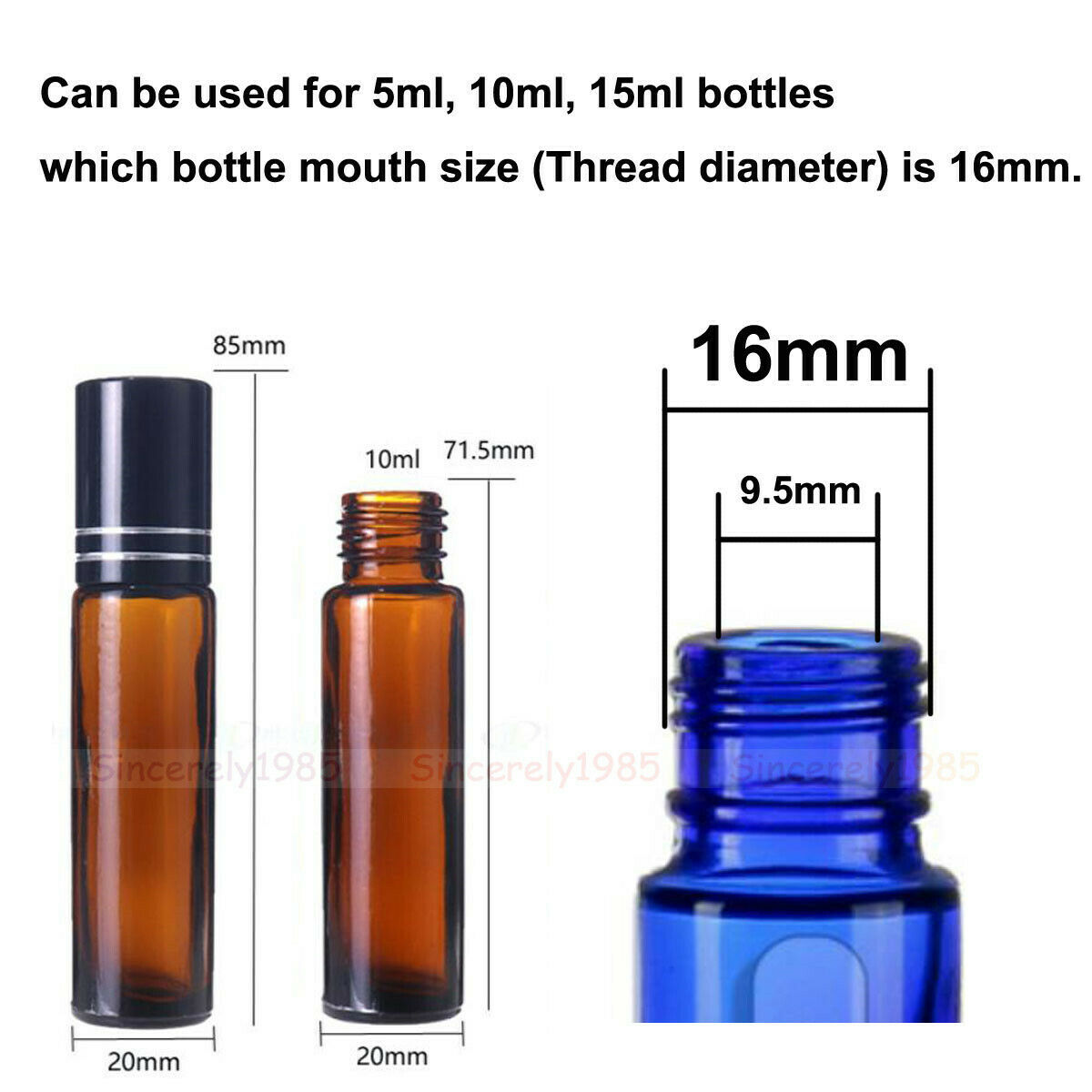 10個入り 天然黒クルミ材蓋 16mm 5ml 10ml ロ - Attar Oil Roll On のレビューと価格