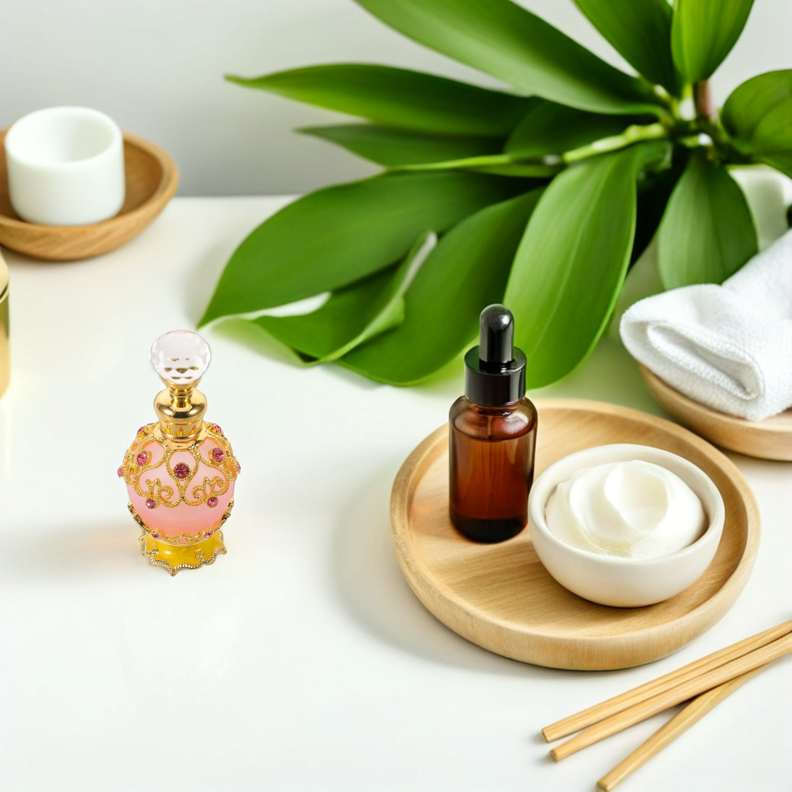 15mlのクリスタルラインストーン装飾ガラス製香水ボトル。携 - Perfume Fragrance Refill のレビューと価格