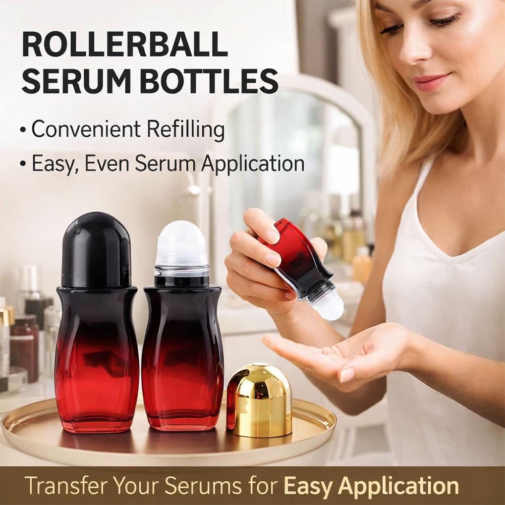 アップグレード厚いガラスローラーボトル空のエッセンシャルオイ - Attar Oil Roll On のレビューと価格